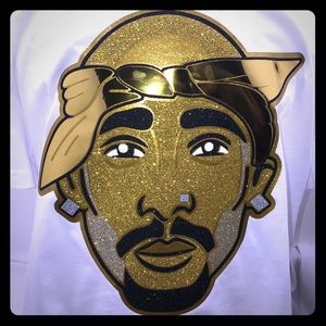 2 pac Rocstar glitter 2pac T-shirt